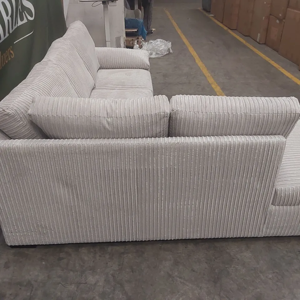 AMALFI STANDARD BACK LEFT HAND FABRIC CORNER CHAISE SOFA - SILVER RRP £949