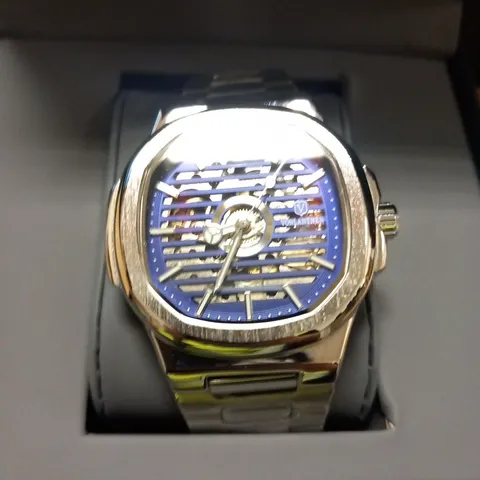 MENS VONLANTHEN AUTOMATIC WATCH β SKELETON DIAL β STAINLESS STEEL STRAP β GLASS EXHIBITION BACK CASE β NEW IN BOX