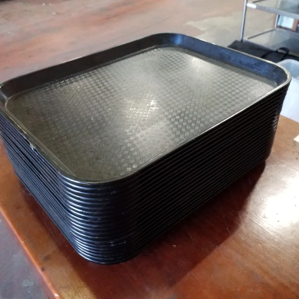 SET OF 20 BLACK FOOD TRAYS 