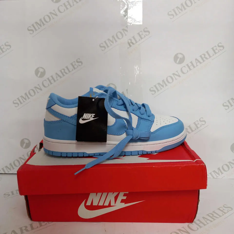 NIKE DUNK LOW RETRO IN WHITE & BLUE - UK 7