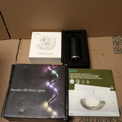 4 X ASSORTED ELECTRICAL PRODUCTS TO INCLUDE WIRELESS HEADPHONES, MINI SHAVER & LED LIGHTS 