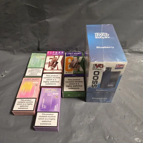APPROXIMATELY 25 ASSORTED E-CIGARETTE & VAPING ITEMS IN VARIOUS BRANDS