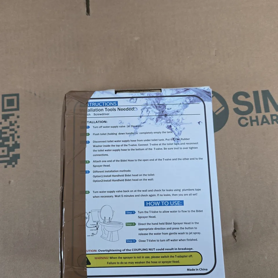 WEIDMAX STAINLESS STEEL HAND HELD BIDET SPRAYER – COMPLETE BIDET SET