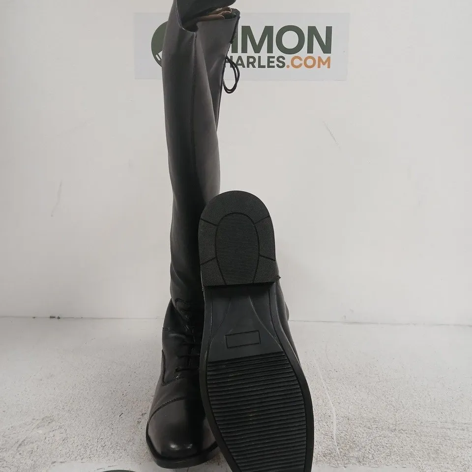 BROGINI (EU 46) BLACK LEATHER KNEE-HIGH RIDING BOOTS