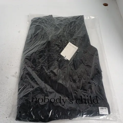 BAGGED NOBODYS CHILD WRAP NECK TAILORED MIDI IN BLACK - UK 10