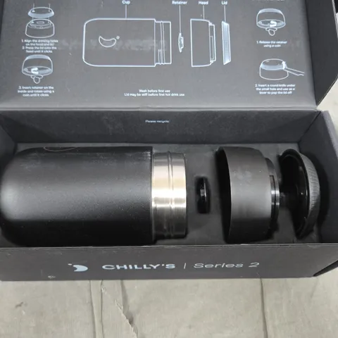 CHILLY'S SERIES 2 VACUUM INSULATED BOTTLE – BLACK