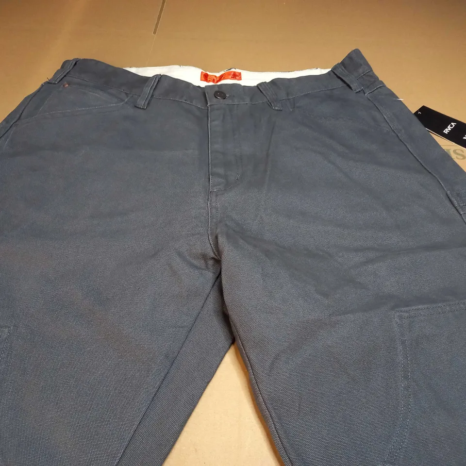 RVCA AMERICANA FIT CHAINMAIL PANTS IN GARAGE BLUE - SIZE 34