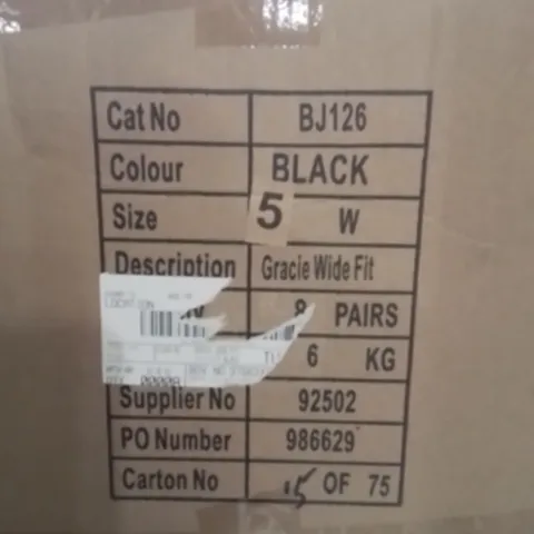 BOX CONTAINING APPROXIMATELY 8 PAIRS BRAND NEW SIMPLY BE GRACIE WIDE FIT TRAINERS SIZE 5 BLACK