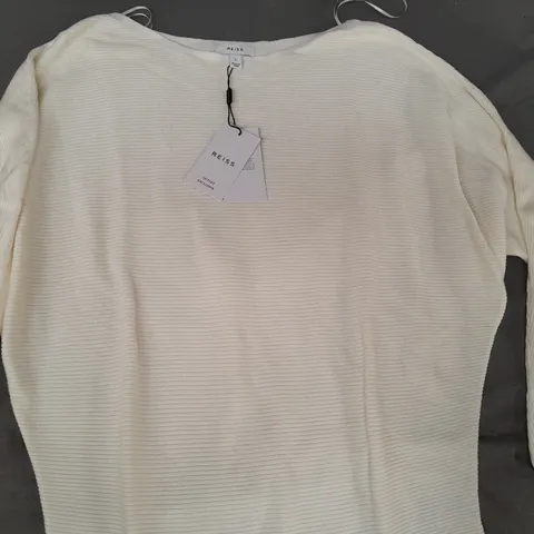 REISS RIBBED TOP IN IVORY SIZE SMALL