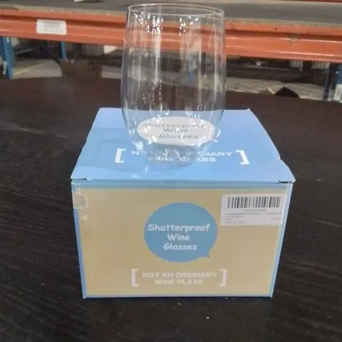 4 BOXES OF 4 SHATTERPROOF PLASTIC WINE GLASSES
