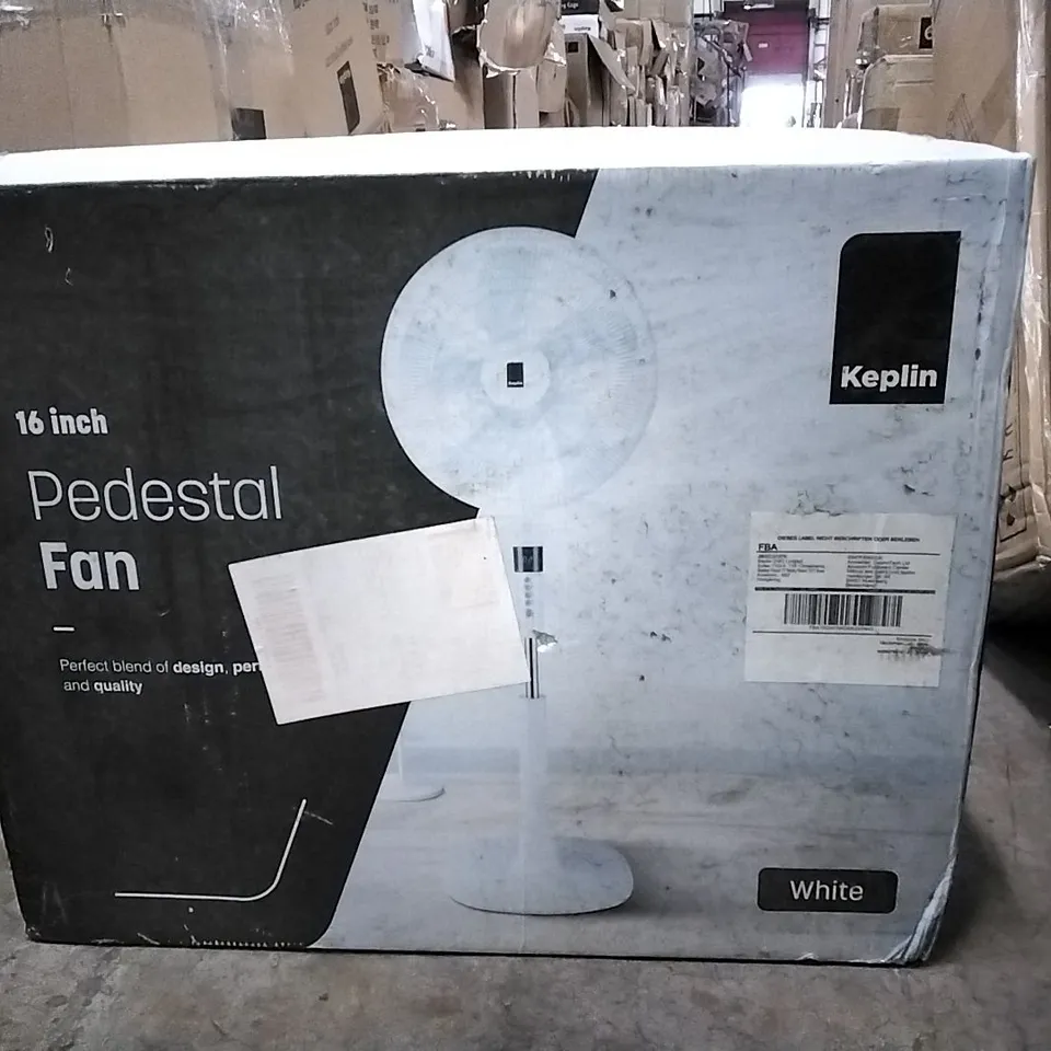 BOXED 16 INCH PEDESTAL FAN WHITE