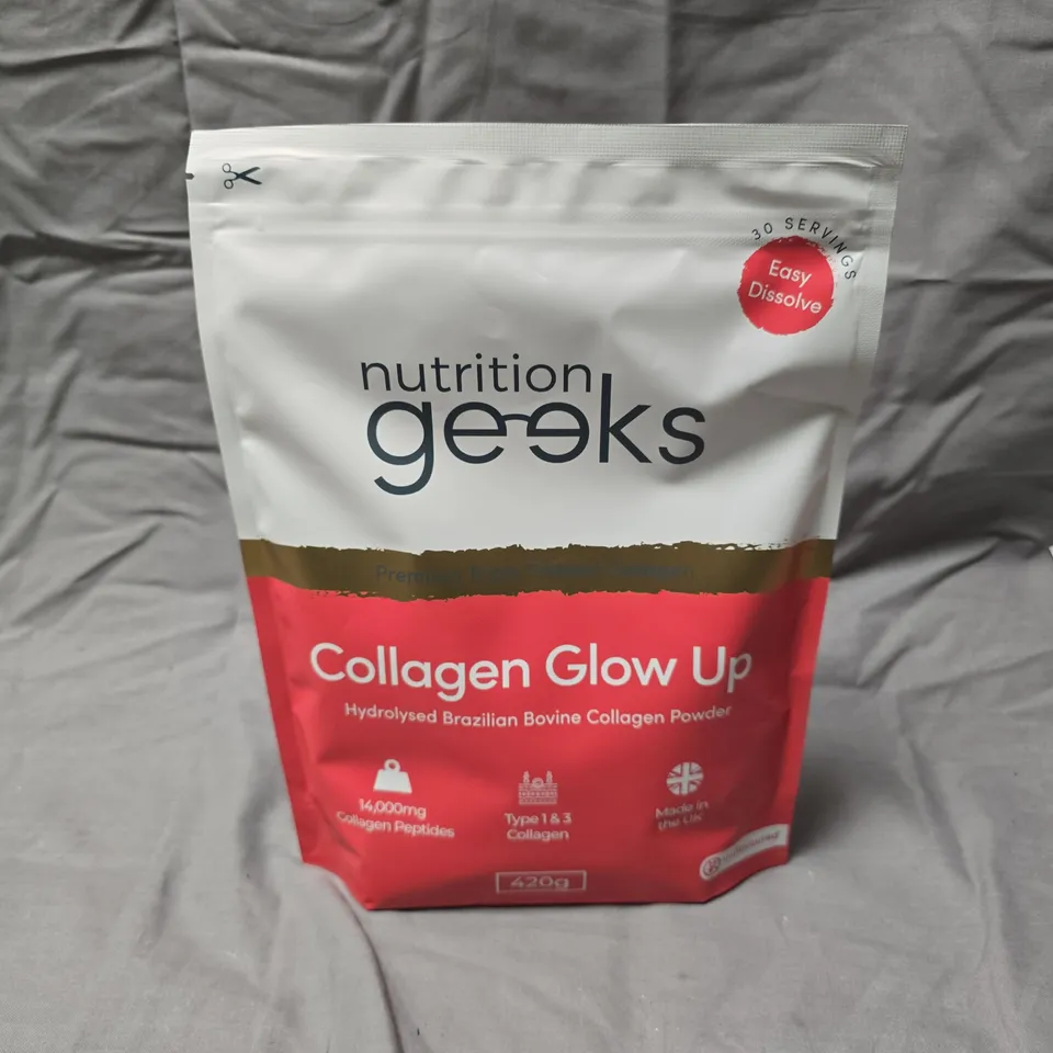 SEALED NUTRITION GEEKS COLLAGEN GLOW UP POWDER - UNFLAVOURED - 420G 