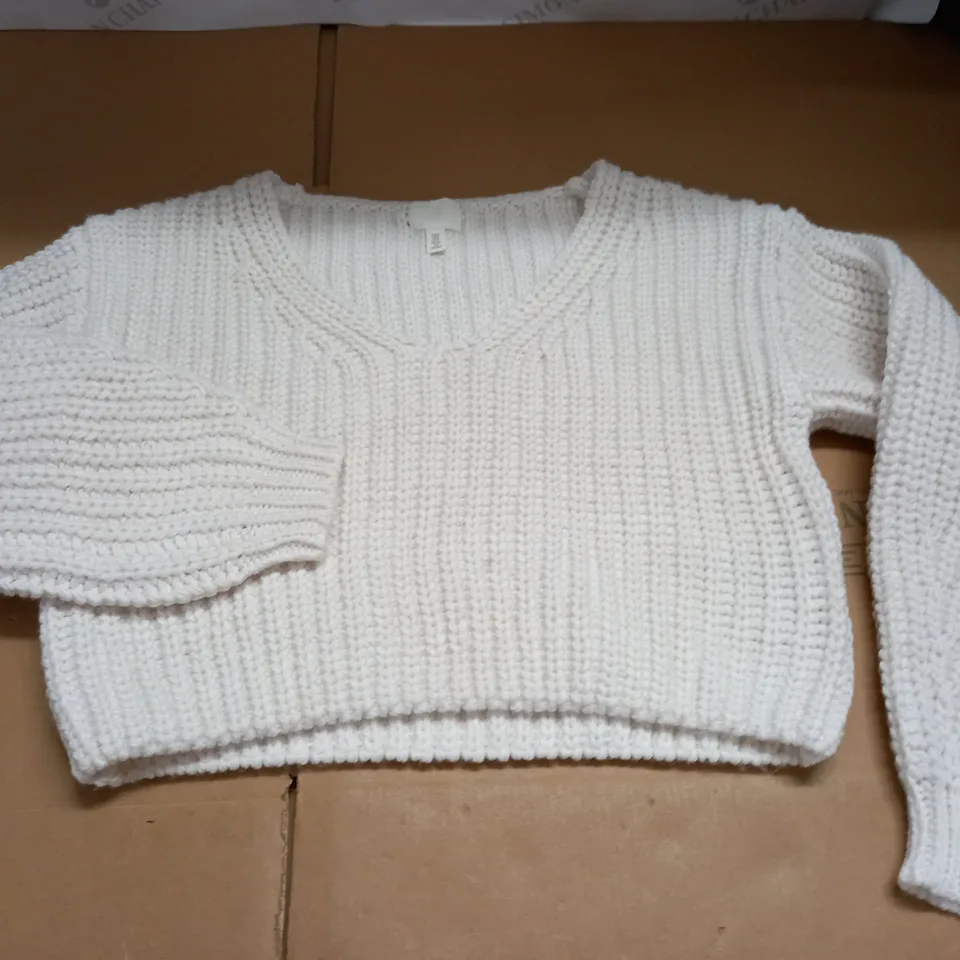 H&M KNITTED CROPPED JUMPER - EUR S