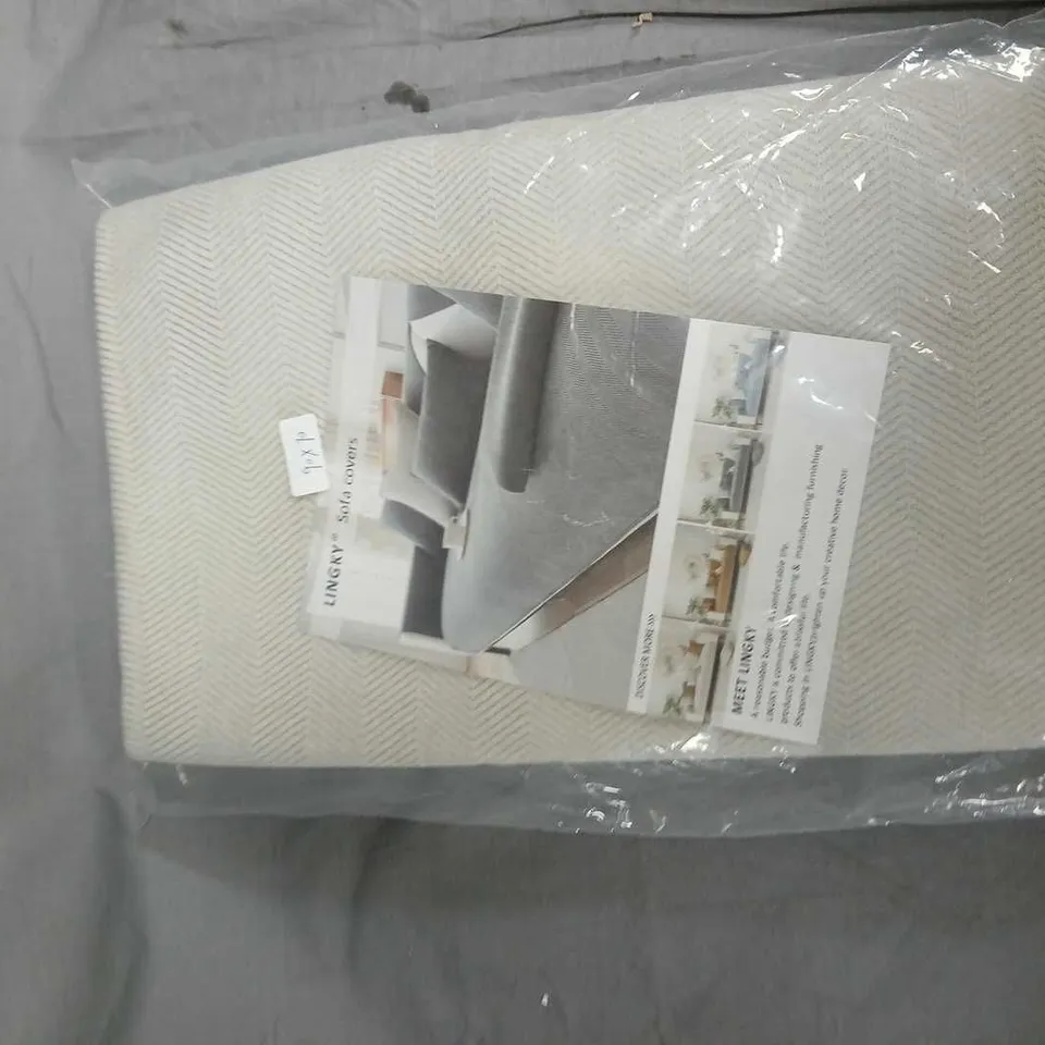 CREAM TEXTURED THROW SOFA COVER 90X70 