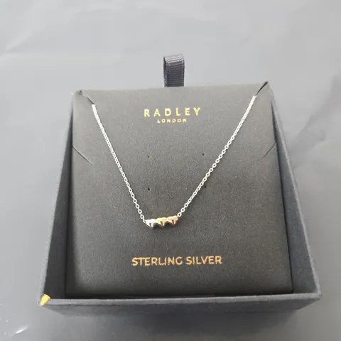 RADLEY LONDON STERLING SILVER TRIO HEART NECKLACE