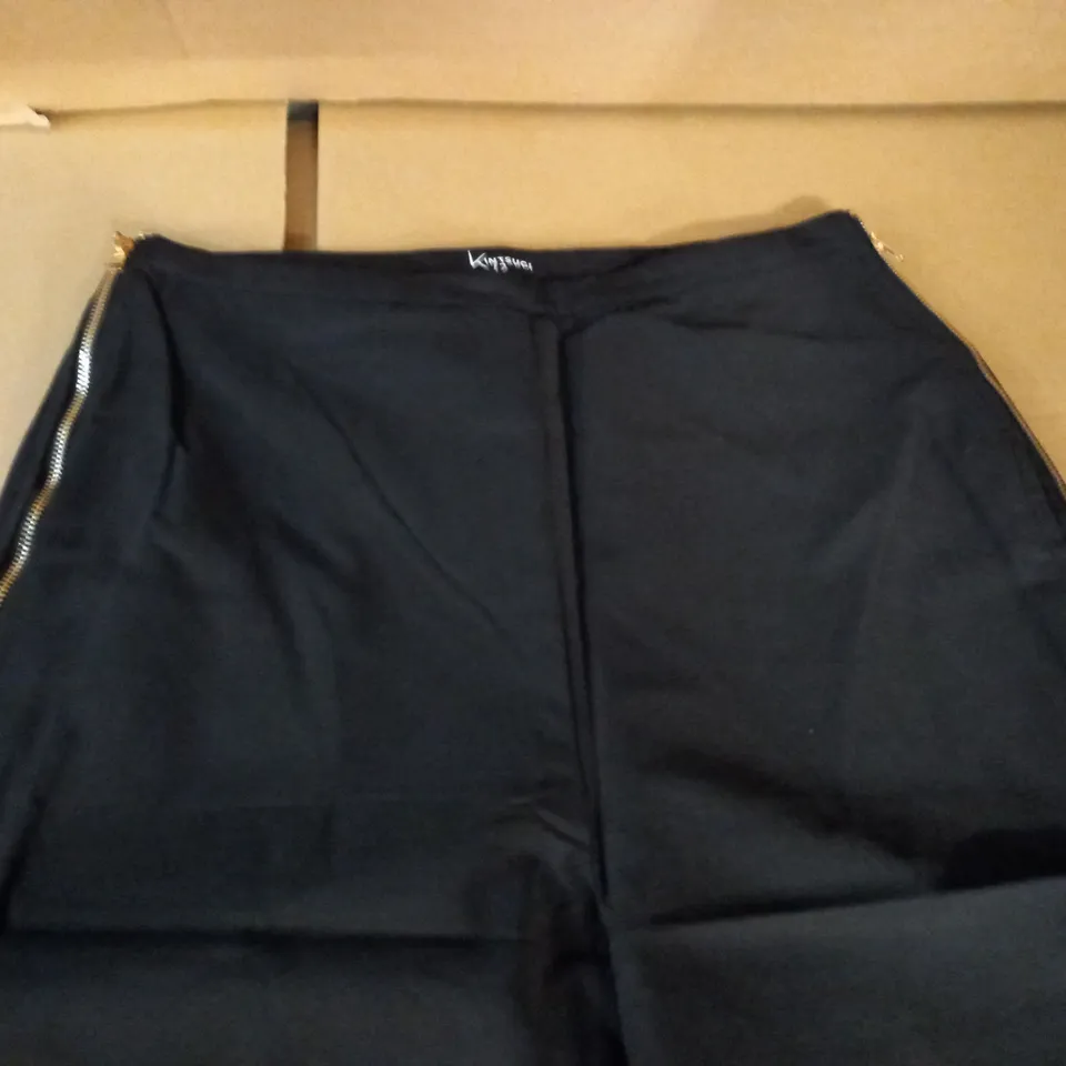 BRAND NEW KINTSUGI WOMENS BLACKK PETITE TROUSERS WITH SIDE ZIP - 10