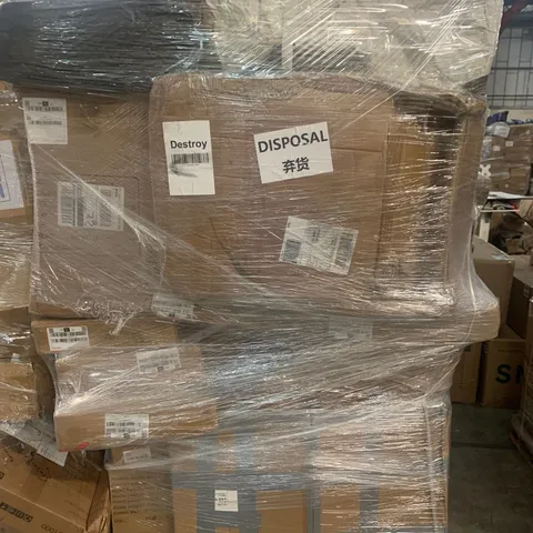 PALLET OF ASSORTED ITEMS TO INCLUDE BOXED FURNITURE, SECTIONAL SOFA AND COOKING SET