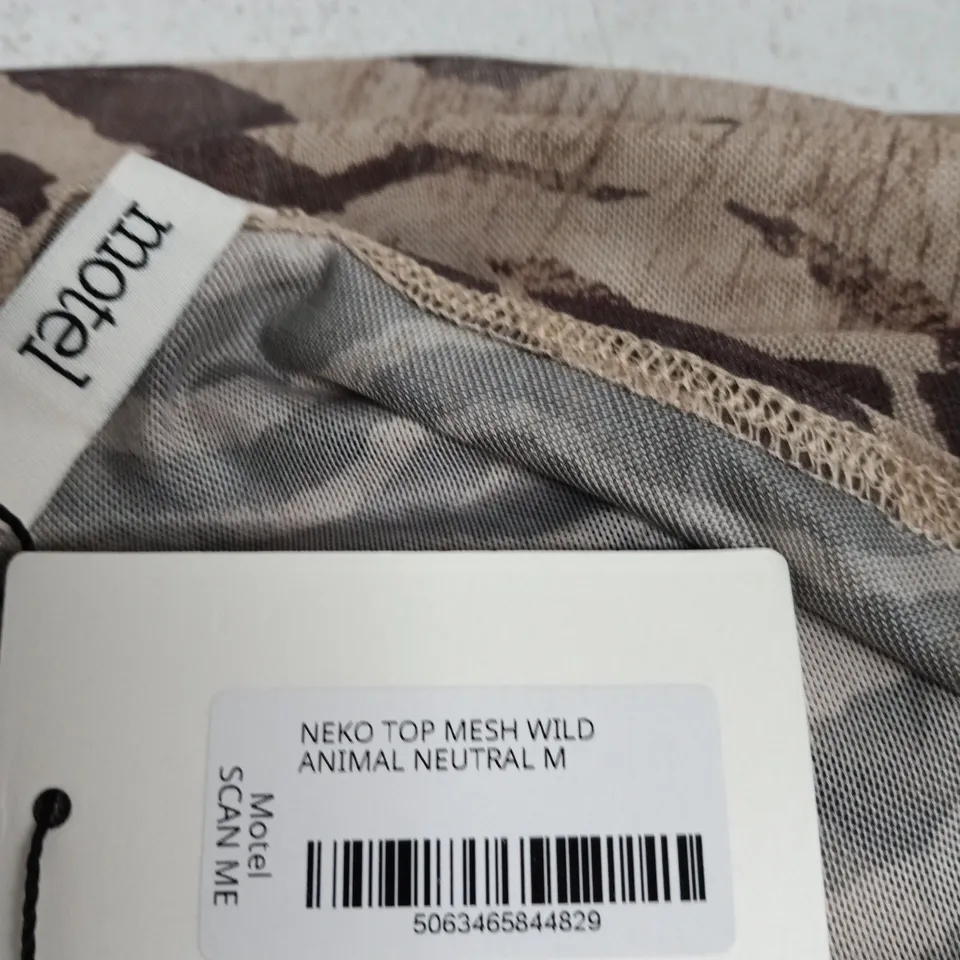 MOTEL NEKO TOP MESH – WILD ANIMAL PRINT, NEUTRAL, SIZE M