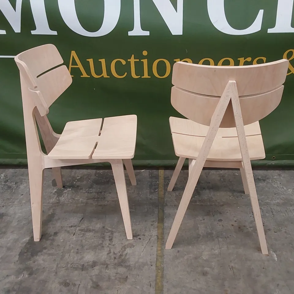 BRAND NEW BOXED SET OF 2 ZEST SIDE CHAIRS - BEECH (1 BOX) RRP £258