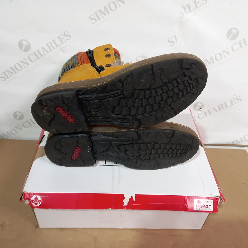 BOXED PAIR OF RIEKER BOOTS - SIZE 37