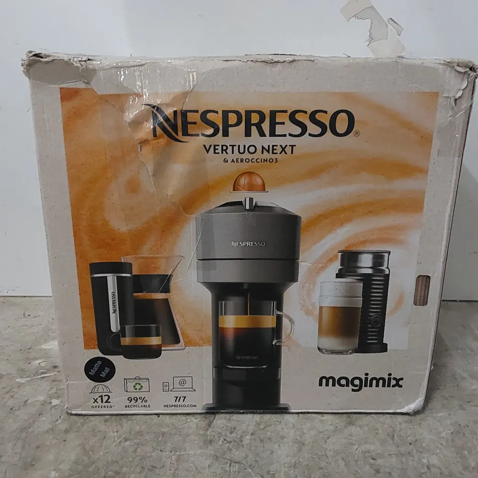 BOXED NESPRESSO VERTUO NEXT COFFEE MACHINE WITH COFFEE PODS (1 BOX)