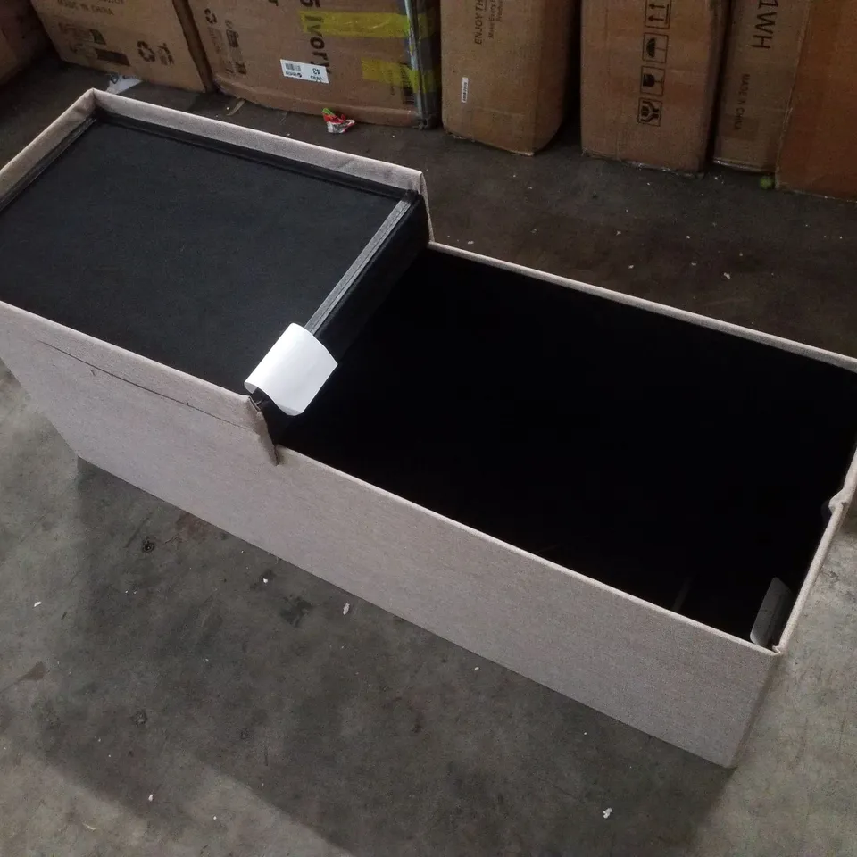 110X38X38CM 110CM WIDE RECTANGLE CUBE OTTOMAN WITH STORAGE - BROWN