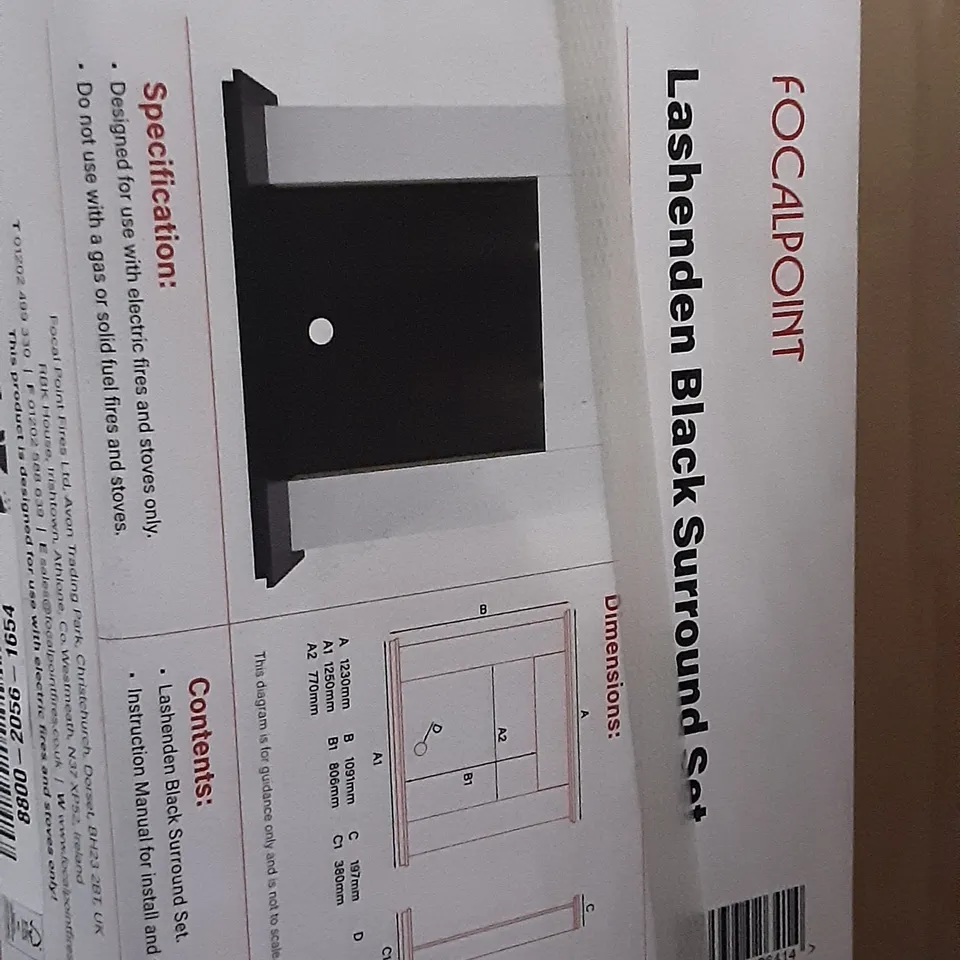 BOXED FOCAL POINT  LASHENDEN BLACK SURROUND SET 
