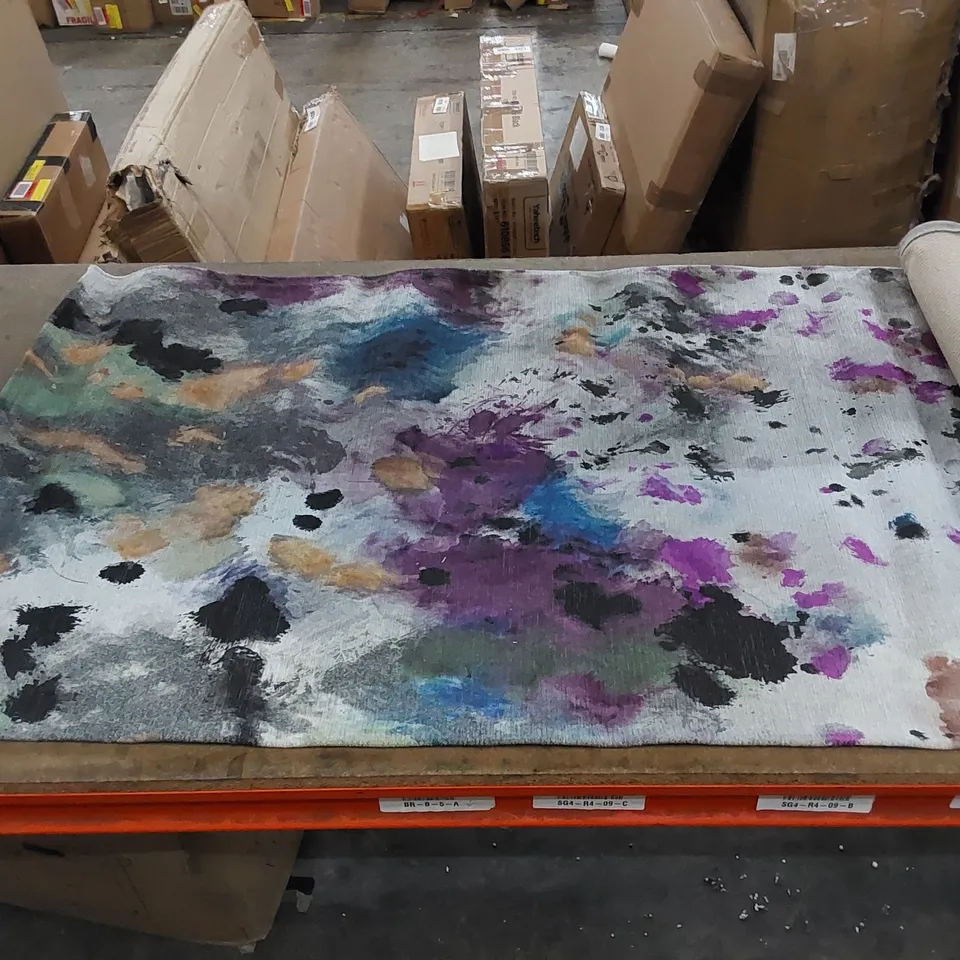 CRAFT ECO SPLATTER EFFECT MULTICOLOUR RUG // SIZE: 80 X 150cm