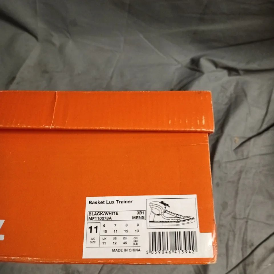 SUPERDRY BASKET LUX TRAINER – BLACK/WHITE, UK 11 (MEN'S) SNEAKERS