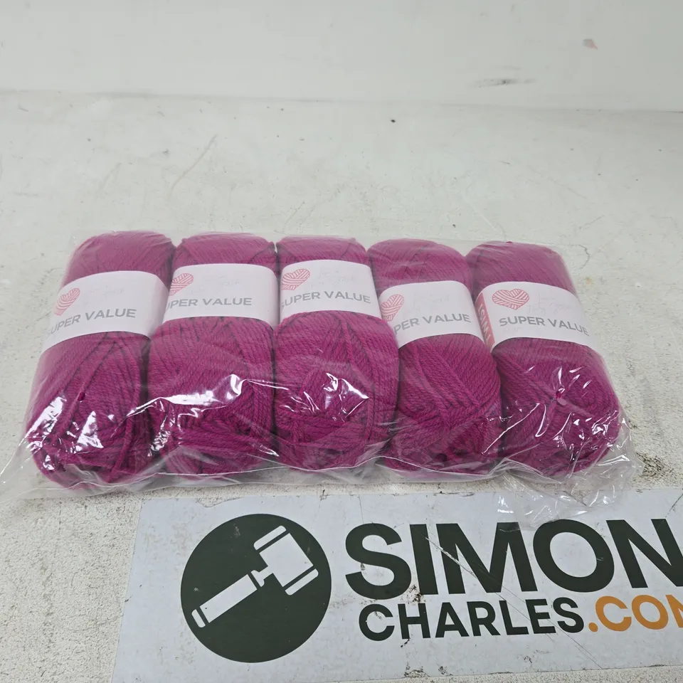 PINK YARN SKEINS – 5-PACK, SUPER VALUE