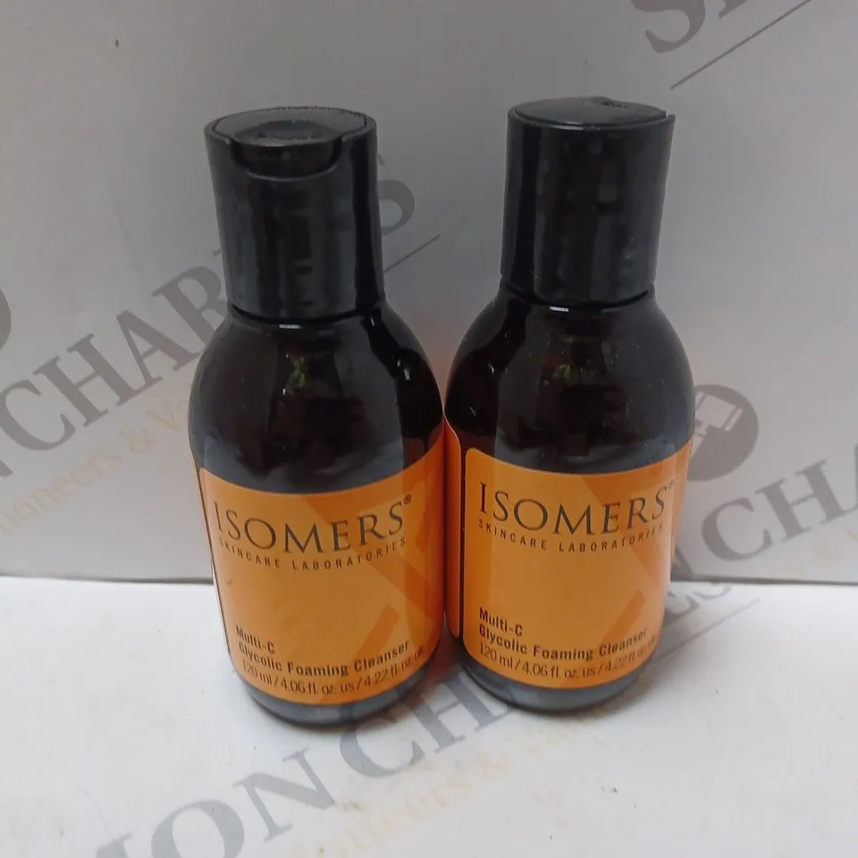 BOX OF TWO ISOMERS MULTI-C GLYCOLIC FOAMING CLEANSERS 120ML EACH