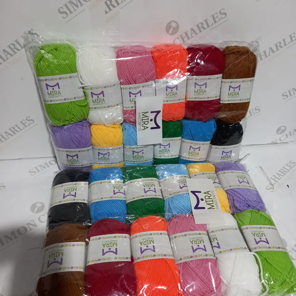 2 X MIRA HANDCRAFTS 12 PACK OF MULITOCOLOURED YARN 