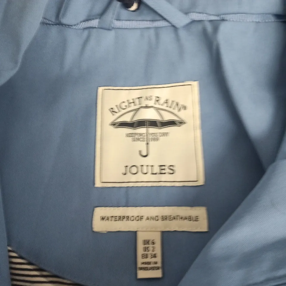 JOULES RIGHT AS RAIN WATERPROOF RAIN JACKET – WOMEN'S, UK 6, BLUE