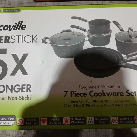SCOVILLE NEVERSTICK 7-PIECE COOKWARE SET – BOXED