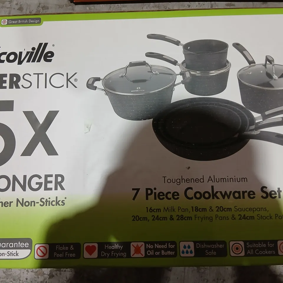 SCOVILLE NEVERSTICK 7-PIECE COOKWARE SET – BOXED