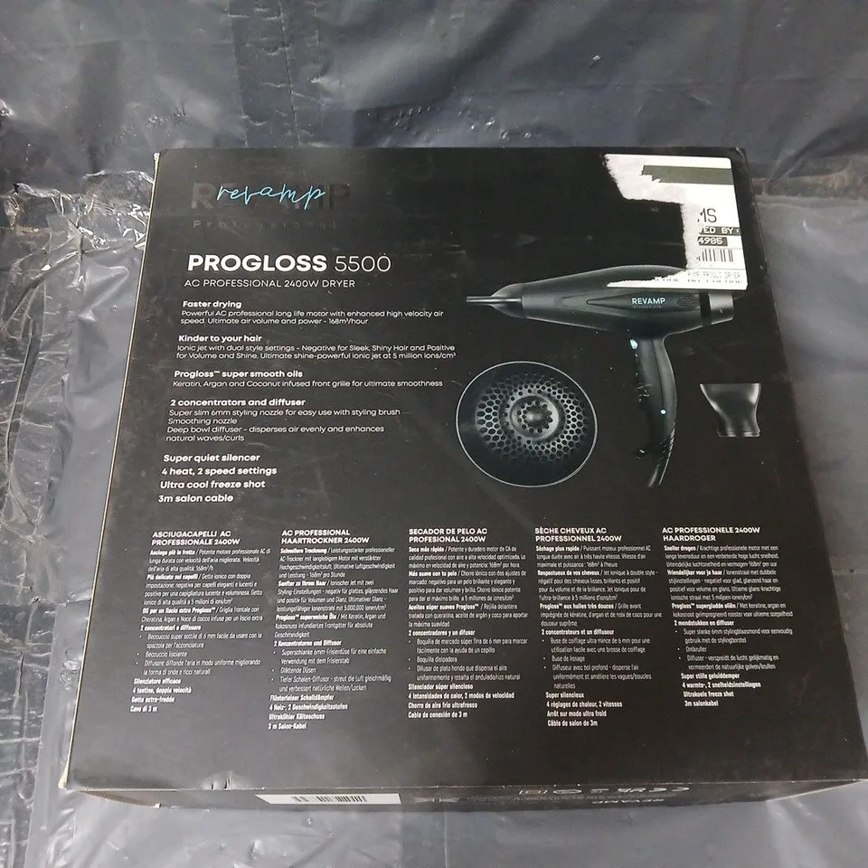 Revamp Progloss 5500 Hair Dryer – AC Professional 2400W (Boxed)