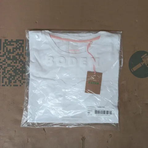 BAGGED BODEN SOPHIE PUFF SLEEVE T-SHIRT IN WHITE SIZE MEDIUM