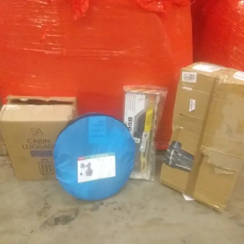 PALLET OF ASSORTED ITEMS INCLUDING 5 IN 1 KIDS POP UP TENT, CABIN LUGGAGE, BUGASALT GUN, PROFESSIONAL FACIAL STEAMER