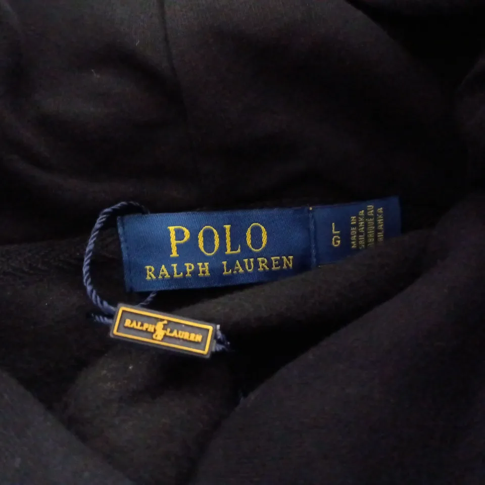 POLO RALPH LAUREN HOODIE IN BLACK - LARGE