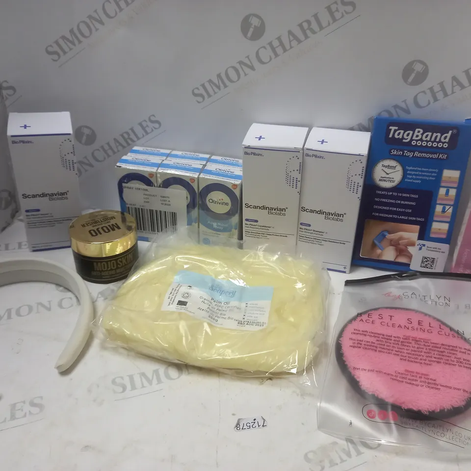 LOT OF BEAUTY PRODUCTS TO INCLUDE SCANDINAVIAN BIO-PILIXIN HAIR STRENGTH FORMULA, ETC