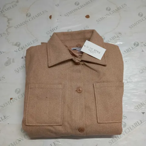 IN THE STYLE HERRINGBONE BELTED COAT - SIZE 16