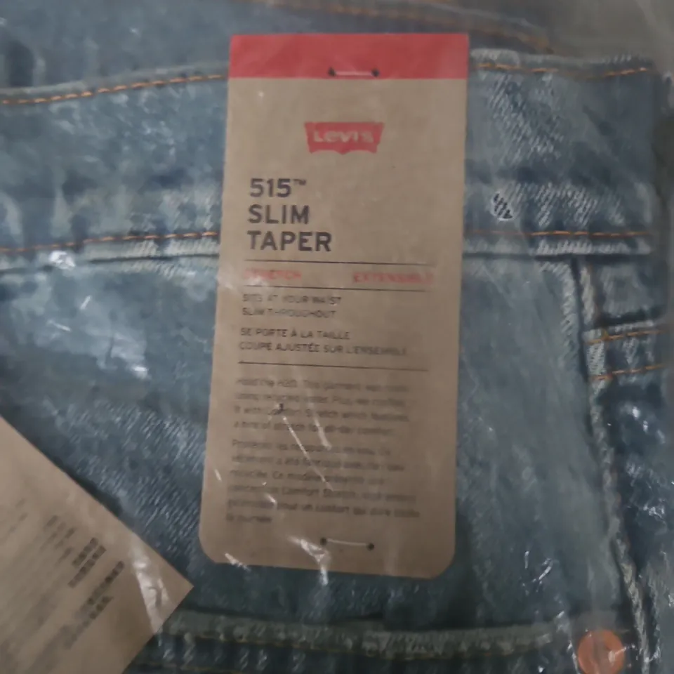 BAGGED LEVI'S 515 SLIM TAPER JEANS – BLUE DENIM, UK 34 X 32