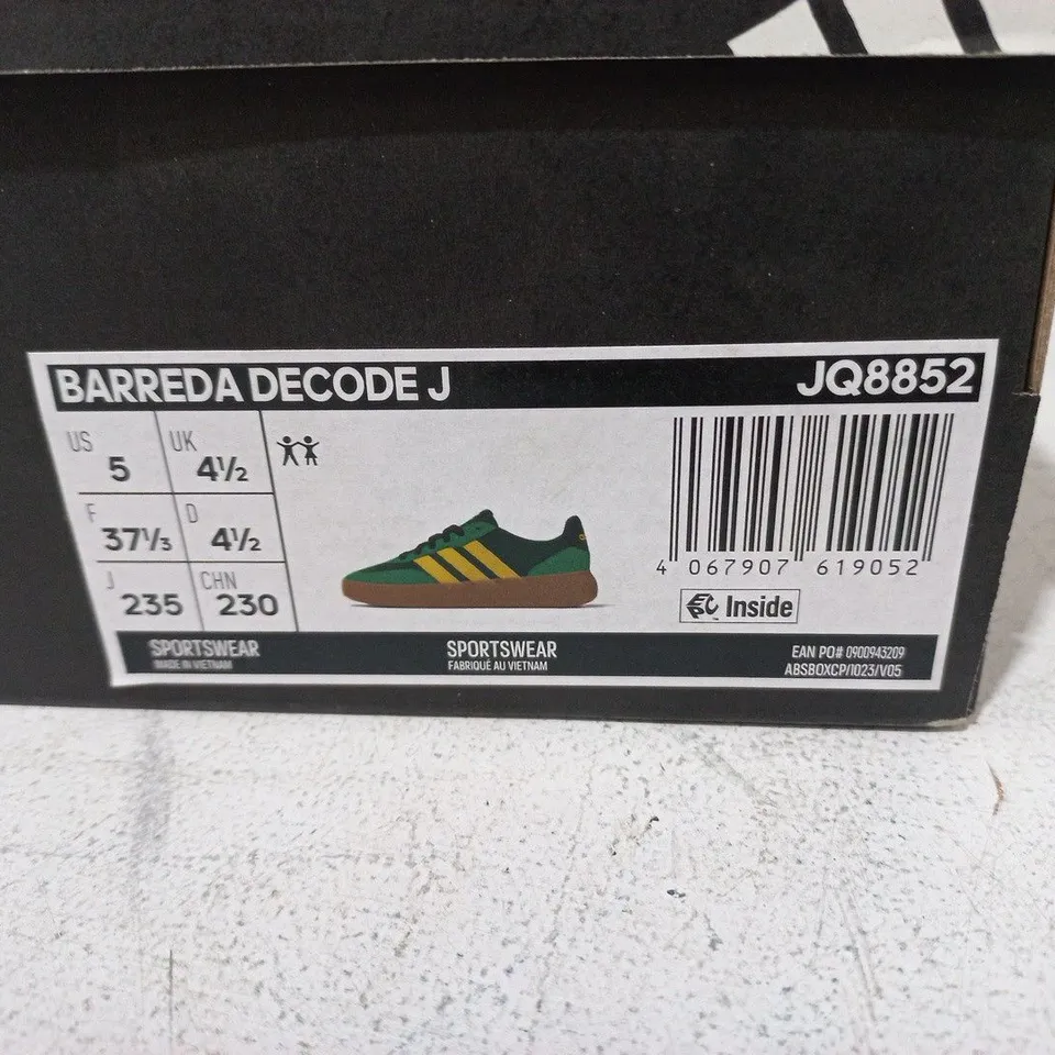 ADIDAS SNEAKERS GREEN/YELLOW WITH GUM SOLE – UK 4.5 (US 5)