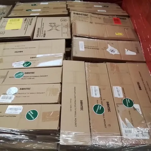 PALLET CONTAINING A LARGE QUANTITY OF TV WALL MOUNTED BRACKETS