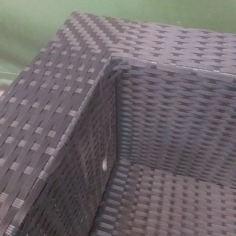RATTAN EFFECT GARDEN SOFA SECTION BLACK