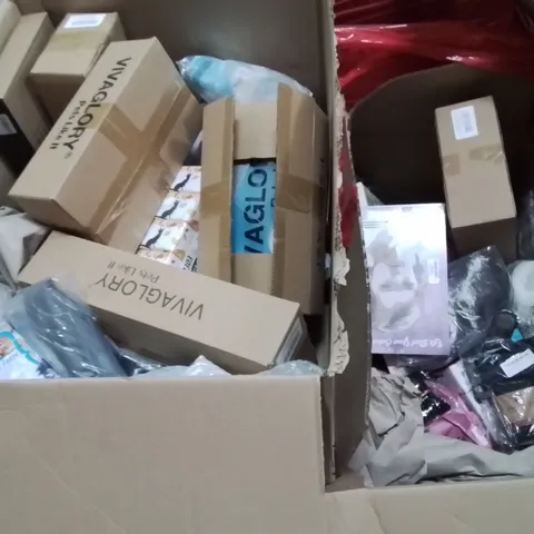PALLET CONTAINING VARIOUS ASSORTED BOXED HOUSEHOLD ITEMS TO INCLUDE: VIBRATION PLATES, PET FOODS, COSTUME JEWELLERY, LAPTOP STANDS AND LOTS MORE UNMARKED BOXED ITEMS