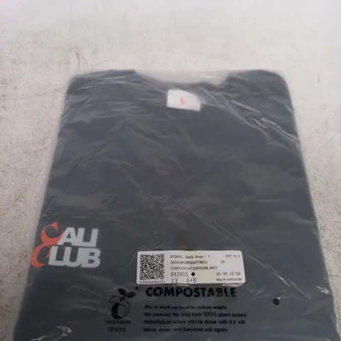 CALI CLUB DARK GREY LOGO TEE SIZE L