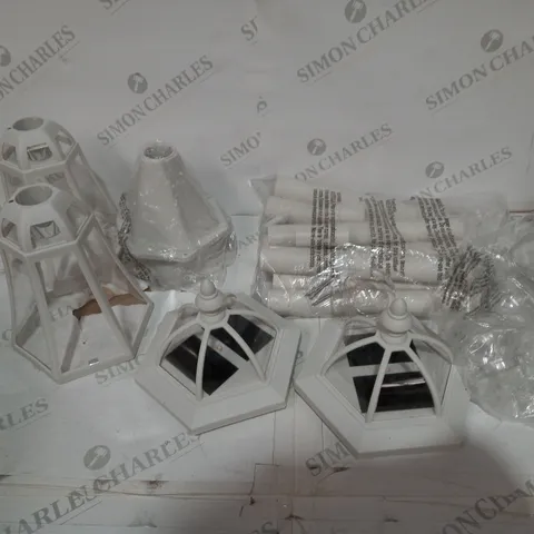 LUXFORM SET OF KENSINGTON SOLAR POWERED LAMP POSTS WHITE
