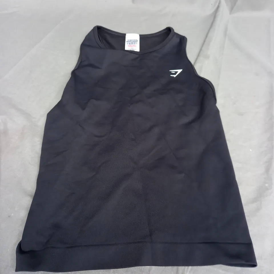 GYMSHARK BLACK STRETCH VEST - SMALL