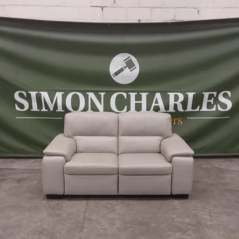 QUALITY DESIGNER ITALIAN MADE GRADO 2 SEATER LEATHER UPHOLSTERED ELECTRIC RECLINER SOFA 